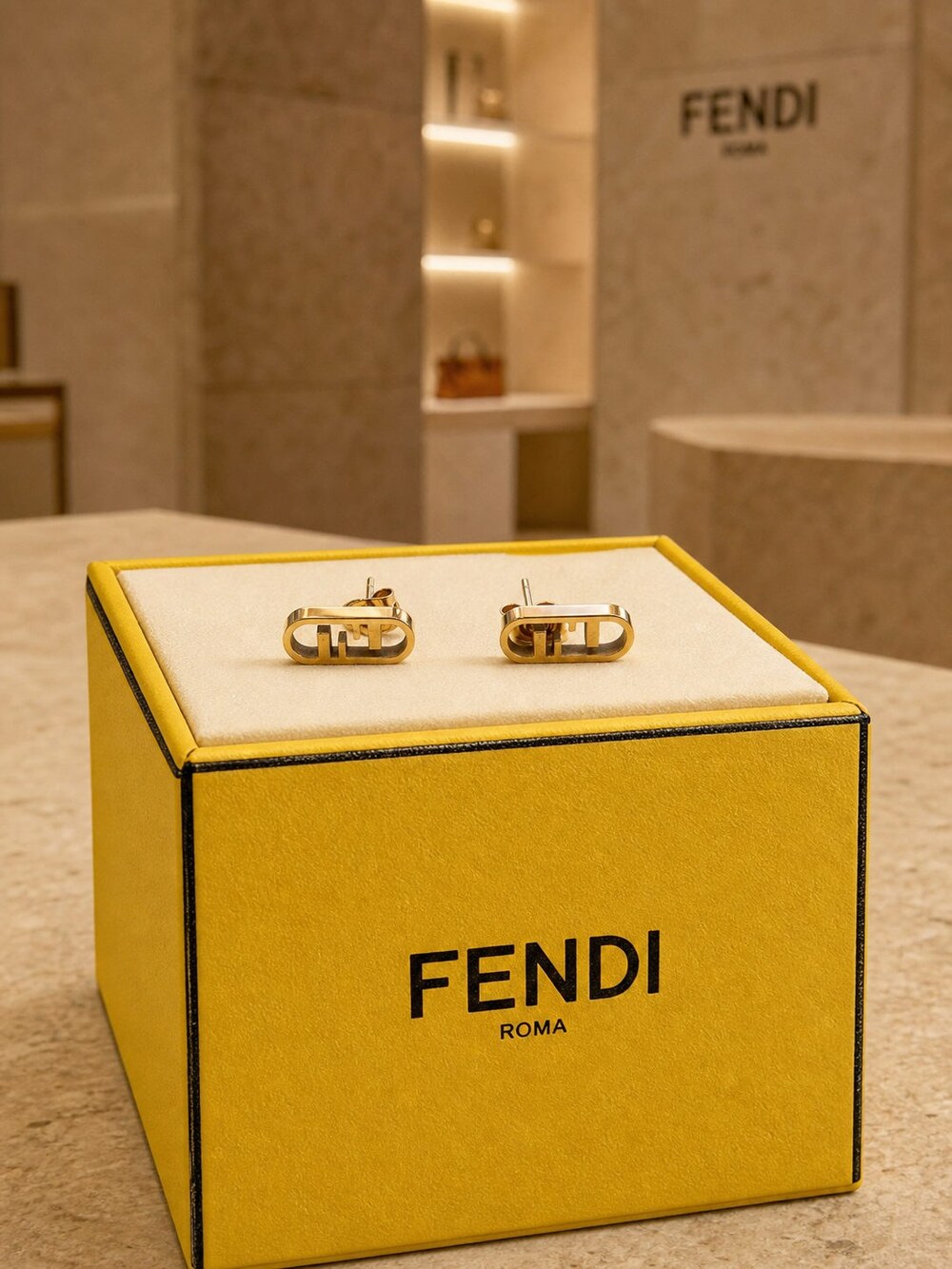 Fendi Modern Designer Earrings Style 2 | New with Box - Picture 7 of 9